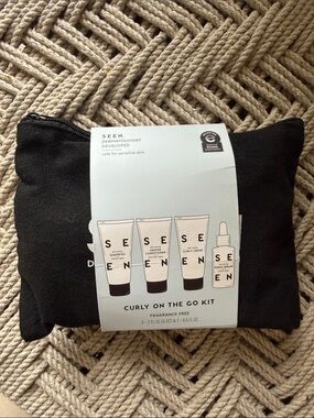 SEEN Curly On The Go Hair Care Kit Black Pouch Fragrance Free NEW